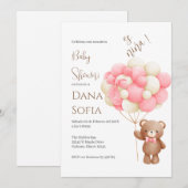 Pink floral Spanish Baby Shower Girl invitation (Devant / Derrière)