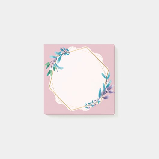 Pink Floral Sticky Notes | Cute Aesthetic Notepad (Voorkant)