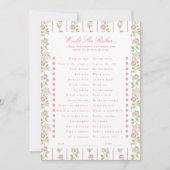 Pink Floral Striped Would she rather Game Card Kaart (Voorkant)