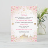 Pink Floral Sukhmani Sahib Path Invitation  (Debout devant)