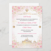 Pink Floral Sukhmani Sahib Path Invitation  (Devant / Derrière)