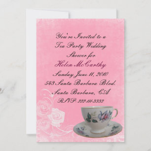 Pink Floral Tea Party Invitation de la douche nupt