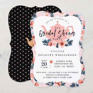 Pink Floral Tea Party Invitation de la douche nupt