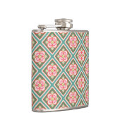 Pink Floral Trellis bloempatroon Heupfles (Rechts)