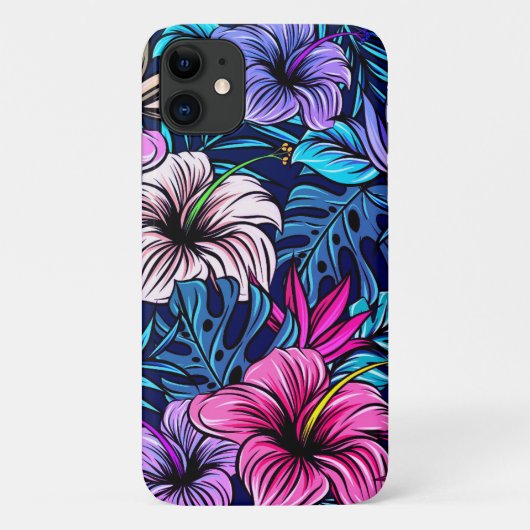 Pink Floral Tropical Hibiscus Flower Case-Mate iPhone Case (Achterkant)