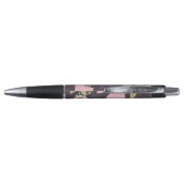 Pink Floral Tulip Pattern Monogram Pen (Achterkant)