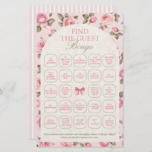  PInk Floral Vind het gast bingogame