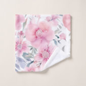 Pink Floral Watercolor (Gant de toilette)