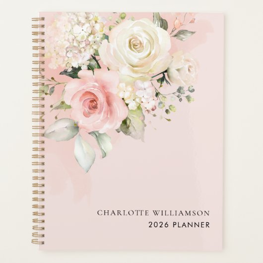 Pink Floral Watercolor 2026 (Devant)