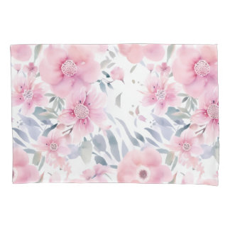 Pink Floral Watercolor  Kussensloop