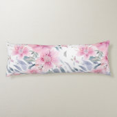 Pink Floral Watercolor  Lichaamskussen (Achterkant)