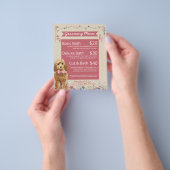 Pink Floral Waterverf Dog Grooming Services Menu (Hand)