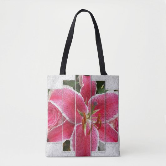 Pink Floral Waterverf Flowers Draagtas (Voorkant)