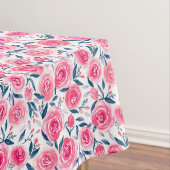 Pink Floral Waterverf Roos Patroon Tafelkleed (Voorbeeld)