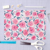 Pink Floral Waterverf Roos Patroon Tissuepapier (Craft)