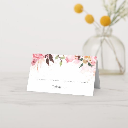 Pink Floral Waterverf Wedding (Voorkant)