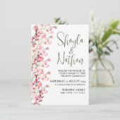 Pink Floral Wedding & Birthday Invitation (Debout devant)