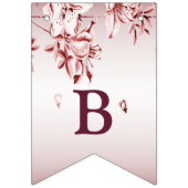 Pink Floral Wedding Bunting Flag Vlaggetjes (Derde vlag)