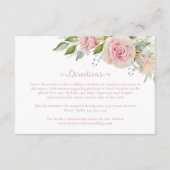 Pink Floral Wedding Enclosure Informatiekaartje (Achterkant)