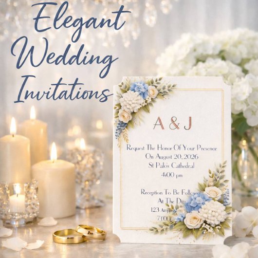 Pink floral wedding invitation