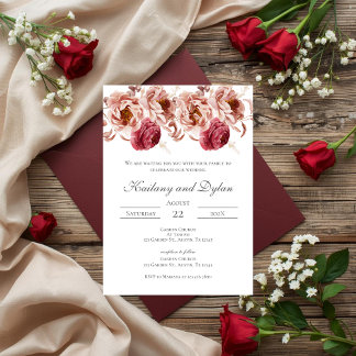 Pink Floral Wedding invitation