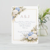 Pink floral wedding invitation (Debout devant)