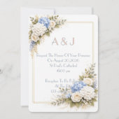 Pink floral wedding invitation (Devant)