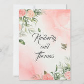 Pink Floral Wedding Invitation - Elegant (Dos)