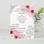 Pink Floral Wedding Invitation | Elegant White  (Debout devant)