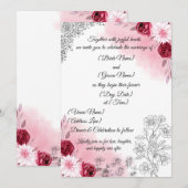 Pink Floral Wedding Invitation | Elegant White  (Devant / Derrière)