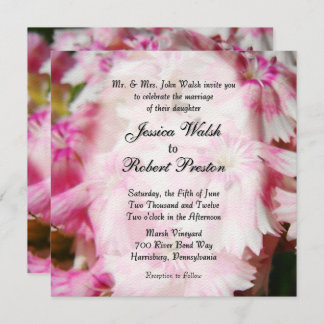 Pink Floral Wedding Invitations Kaart