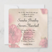 Pink Floral Wedding Invitations Kaart (Voorkant)