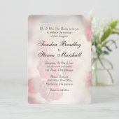 Pink Floral Wedding Invitations Kaart (Staand voorkant)