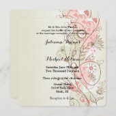 Pink Floral Wedding Kaart (Voorkant / Achterkant)