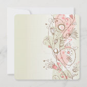 Pink Floral Wedding Kaart (Achterkant)