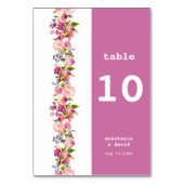 Pink Floral Wedding Kaart (Achterkant)