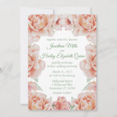 Pink Floral Wedding Kaart (Voorkant)