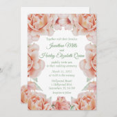 Pink Floral Wedding Kaart (Voorkant / Achterkant)