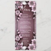 Pink Floral Wedding Menu (Voorkant)