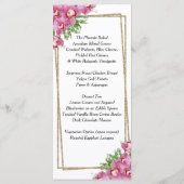 Pink Floral Wedding Menu (Achterkant)