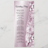 Pink Floral Wedding Programme Programma (Achterkant)