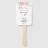 Pink Floral Wedding Programme set of Fans Handwaaier (Voorkant)
