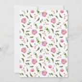 Pink Floral Wedding Rehearsal Dinner Uitnodiging (Achterkant)