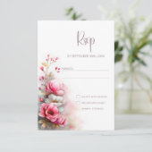 Pink Floral Wedding RSVP (Debout devant)
