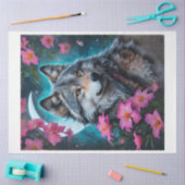 Pink Floral Wolf Moon Tissuepapier (Craft)