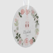 Pink Floral Wreath Ballet Slippers, speciaal geper Ornament (voorkant)