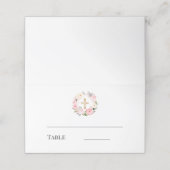 Pink floral wreath gold cross baptism (Buitenkant ongevouwen)