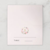 Pink floral wreath gold cross baptism (Buitenkant ongevouwen)