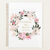 Pink Floral Wreath Spiral Notebook (Devant)
