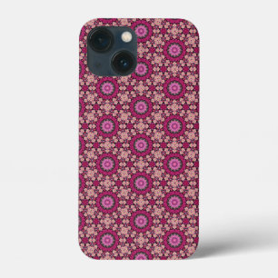 Pink florale pattern iPhone 13 mini hoesje